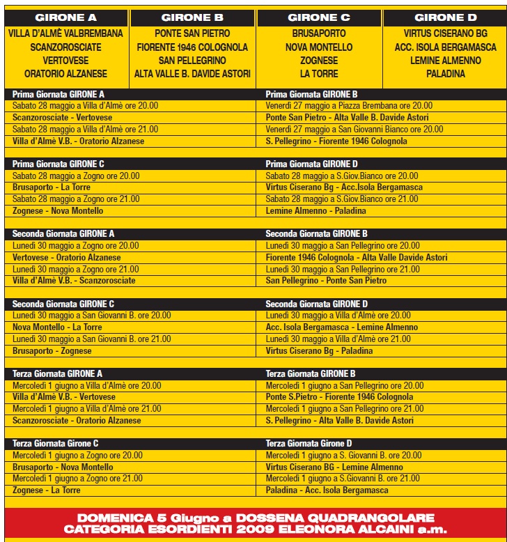 girone e calendario1 - La Voce delle Valli