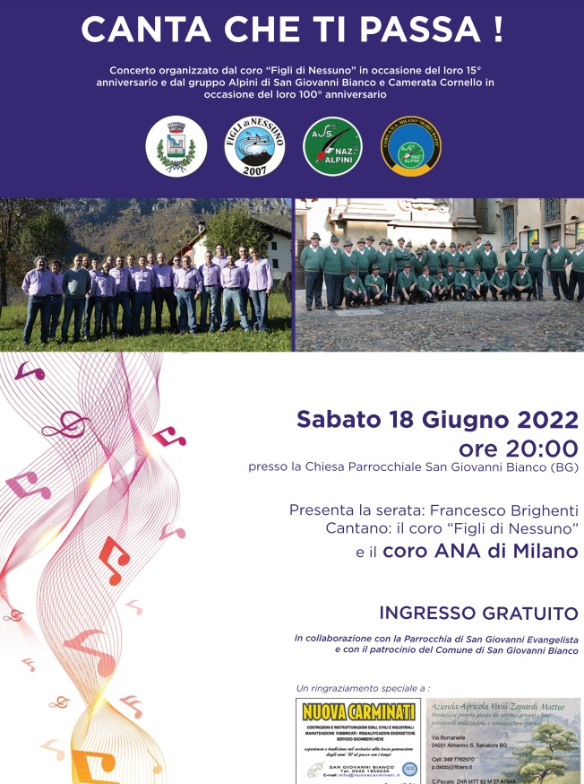 canta che ti passa - La Voce delle Valli