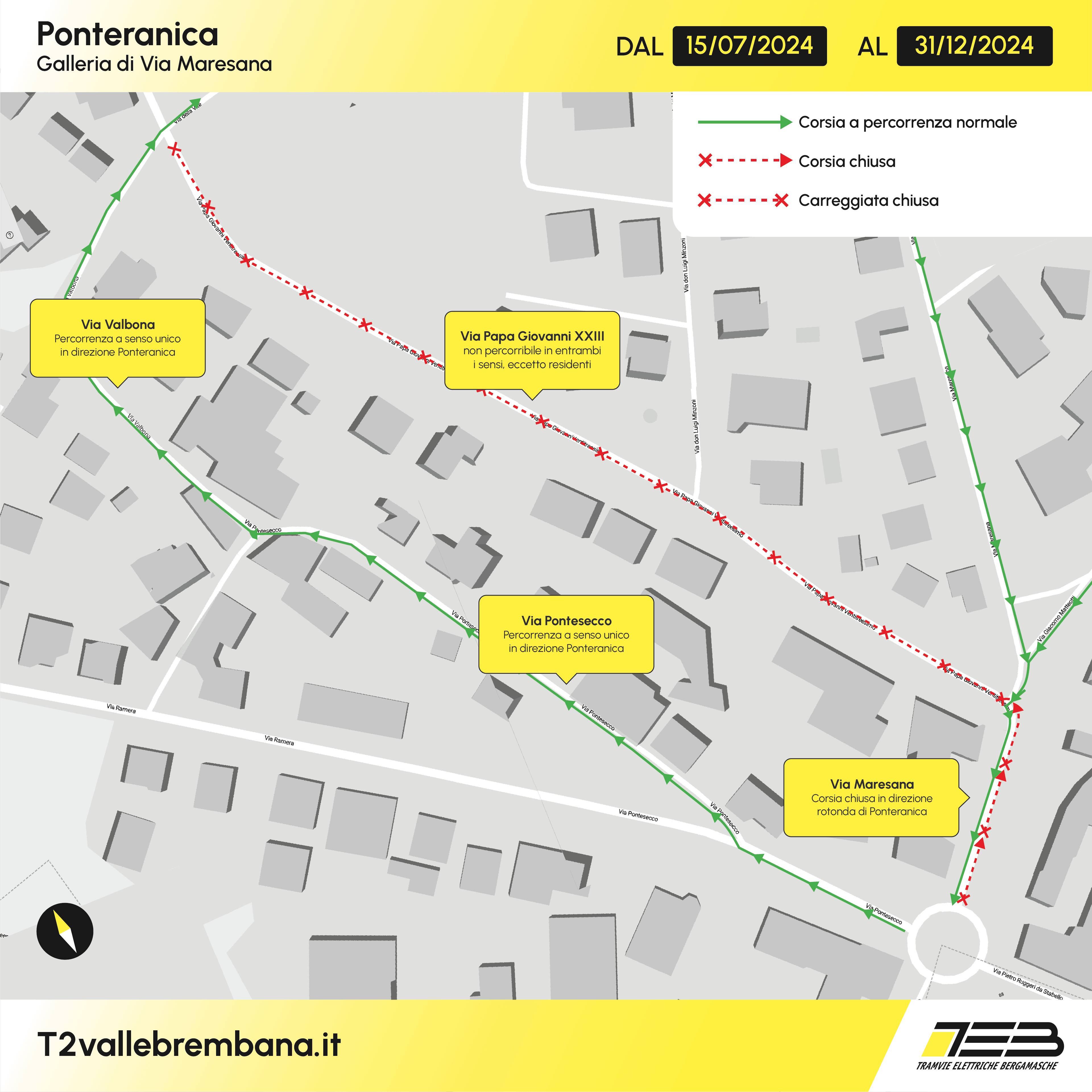 MappaViabilita Ponteranica dal 15 luglio 2024 - La Voce delle Valli