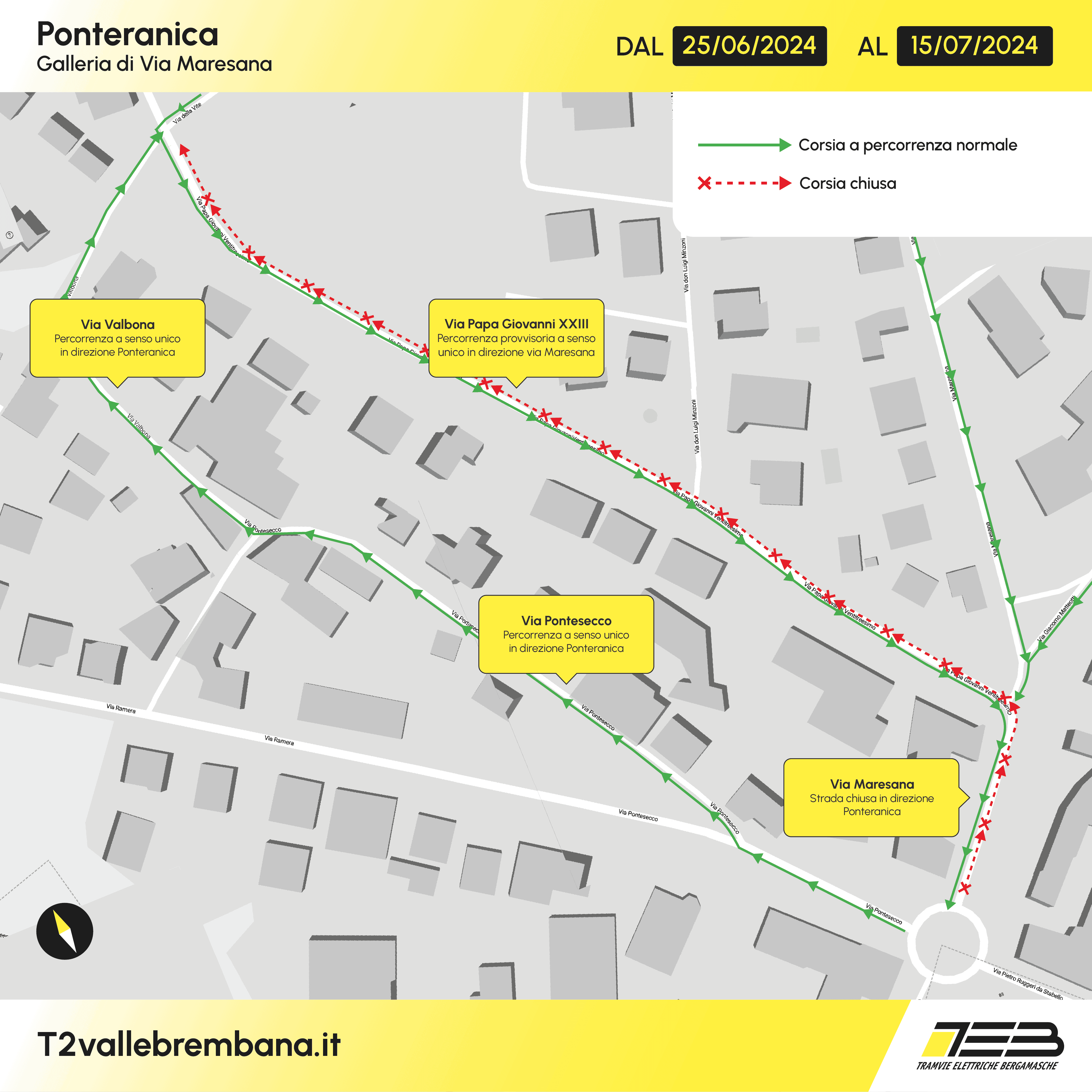 MappaViabilita Ponteranica dal 25 giugno 2024 - La Voce delle Valli