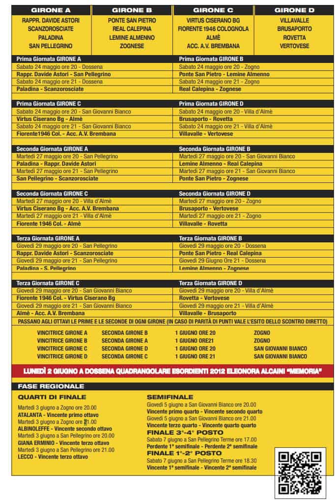 calendario coppa valbrembana - La Voce delle Valli