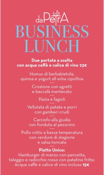 menu petra - La Voce delle Valli