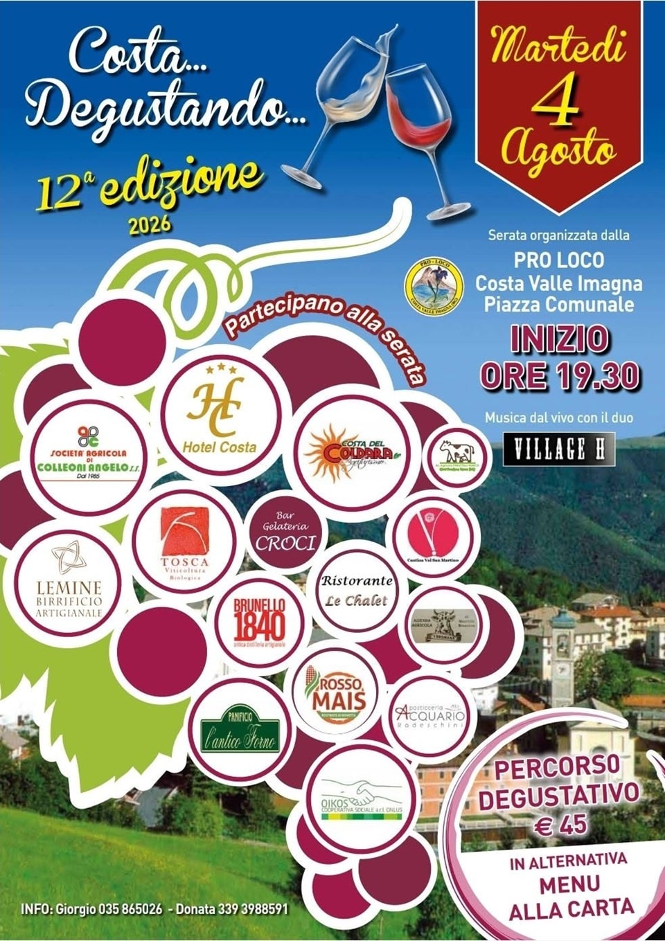 costa degustando locandina - La Voce delle Valli