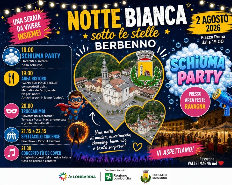notte bianca berbenno locandina - La Voce delle Valli
