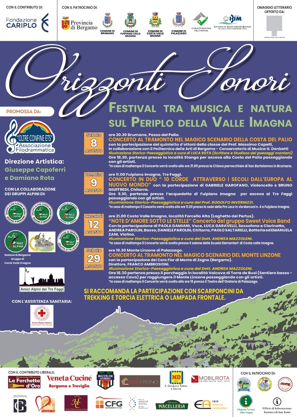 LOCANDINA ORIZZONTI SONORI FESTIVAL TRA MUSICA E NATIRA SUL PERIPLO DI VALLE IMAGNA 2026 - La Voce delle Valli